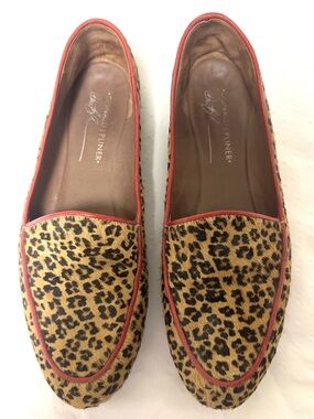 Donald J. Pliner Leopard-Print Loafers with Red Trim